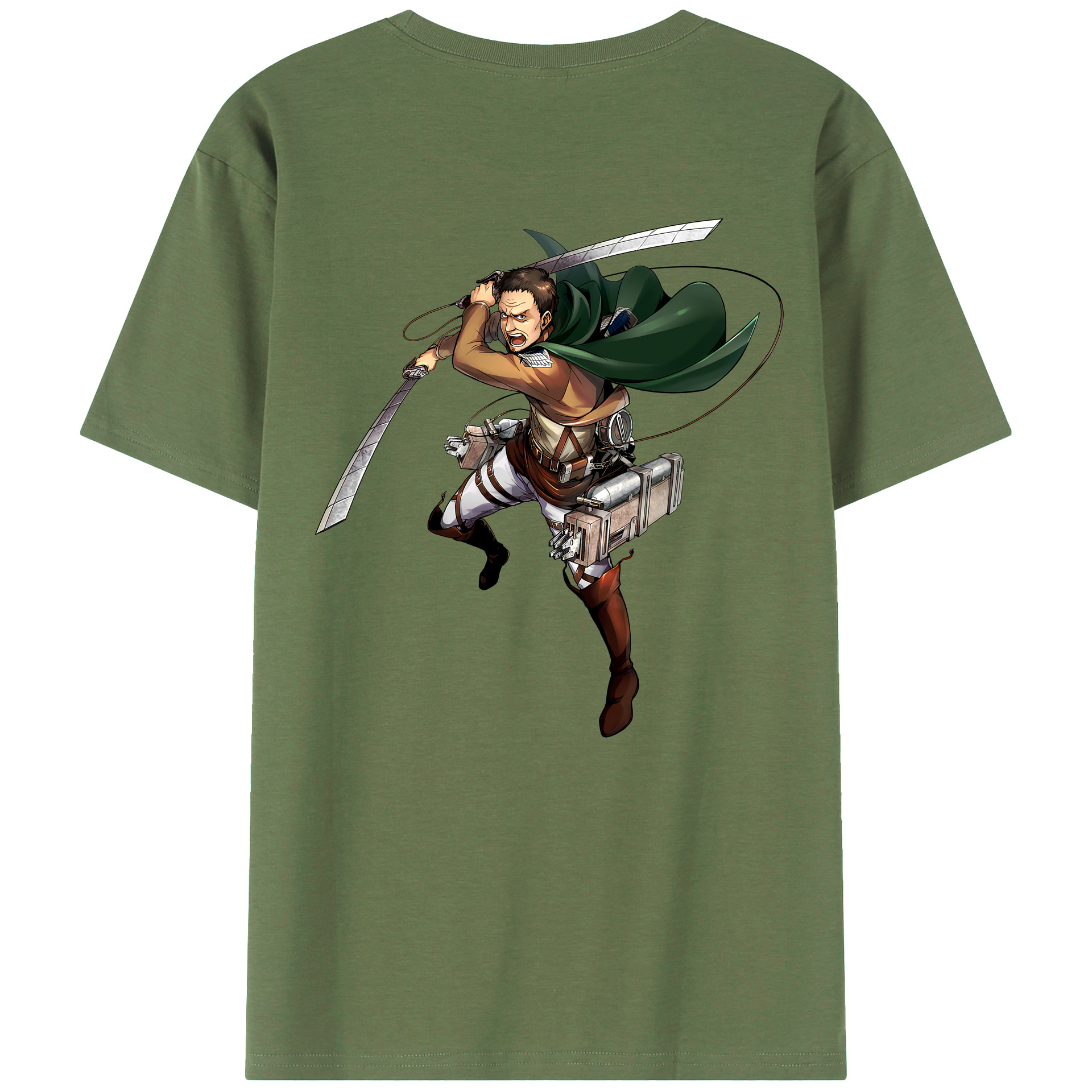 （画像用） 進撃の巨人 Attack on Titan 綿100％ メンズ半袖Tシャツ（バックプリント） 通気性